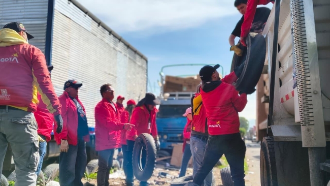 Llantatón en Kennedy, deja 452 llantas retiradas de diferentes puntos de la localidad