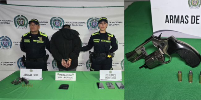 El capturado fue puesto a disposición de la autoridad competente para responder por el delito de hurto