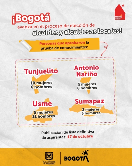 Bogotá avanza en el proceso meritocrático para la elección de alcaldesas y alcaldes locales