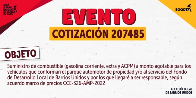 Publicación Evento de Cotización N° 207485