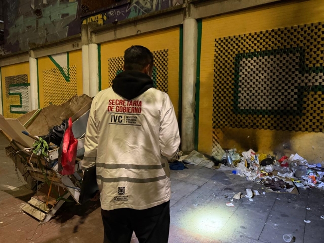 Operación Espacio Público en la Calle 26: 19 carretas incautadas y más de 3 toneladas de basura recogida