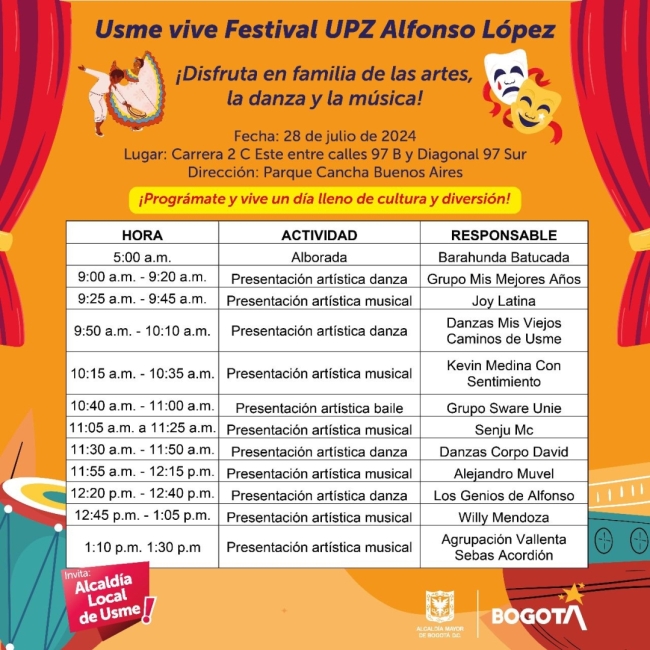 La localidad de Usme celebra uno de sus festivales más tradicionales de arte, cultura y música