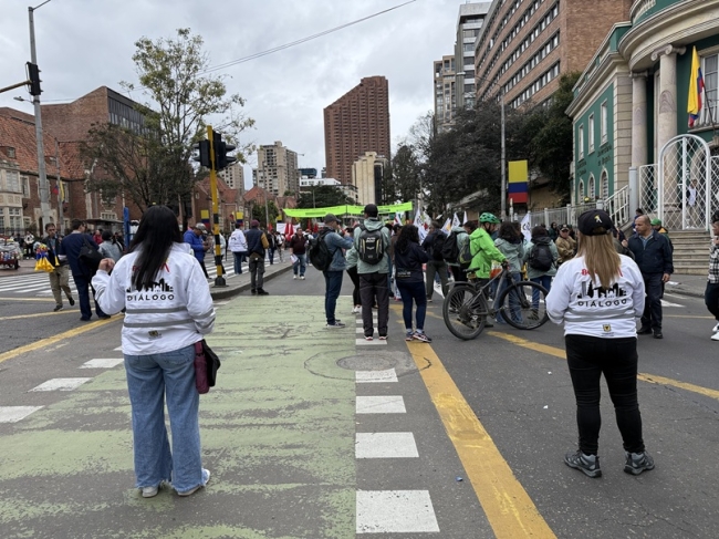 Gestoras de Diálogo acompañando movilización