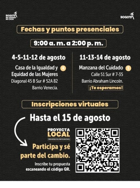 Fotografía relacionada con: Inició la recepción de propuestas para los Presupuestos Participativos 2026 en Tunjuelito.