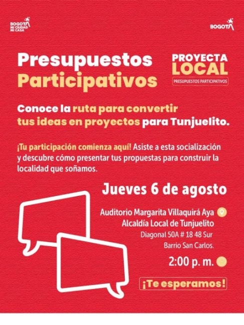 Fotografía relacionada con: Tunjuelito fortalece la participación ciudadana con la socialización de los Presupuestos Participativos 2026.