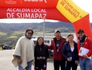 Alcalde local con ganadores de los Interveredales