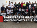 Barristas se gradúan como confeccionistas y donan camisetas a niños de la Escuela de Fútbol del barrio Cundinamarca