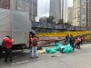 Foto de un operativo de recolección de escombros en la calle 26 realizando en la mañana